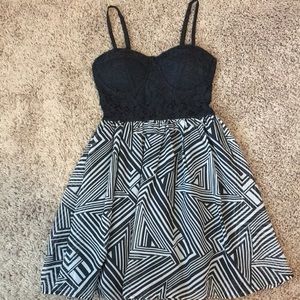 Black and white formal dress